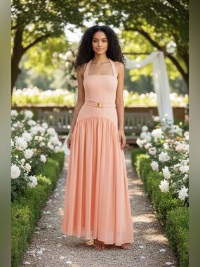 Hutch | Coral Aza A-Line Halter Dress|  Size 6 | $339 Retail| NWOT